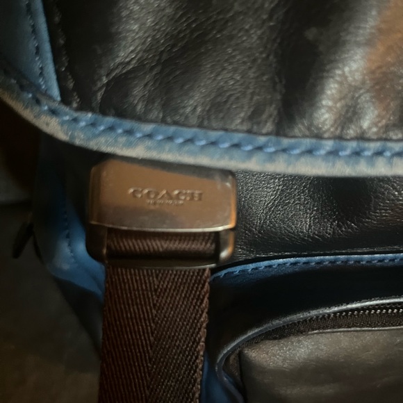Coach Leather Backpack/Daypack. Midnight/Cobalt Blue. Style# 71508 - Picture 6 of 15